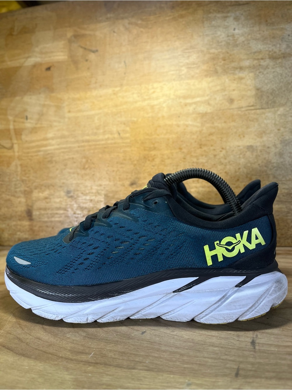 Hoka One One Clifton 8 Mens Size 8 Wide Running Shoes Sneakers Blue Coral - Picture 4 of 12